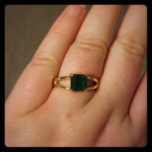 Gold and green ring